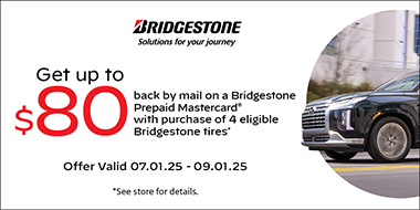 Get $80 on Bridgestone Tires
