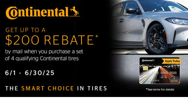 Up to $200 Rebate on Continental Tires
